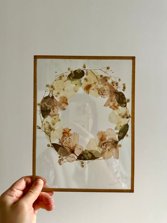 Couronne de fleurs  - Herbier minimaliste n°43 - 18x24 cm