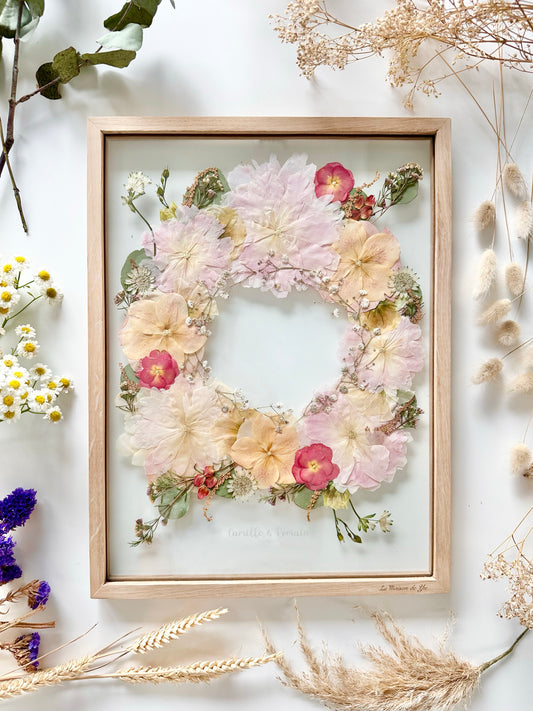 FRESH FLOWERS - 30x40 cm - Preserving wedding bouquet between two glasses