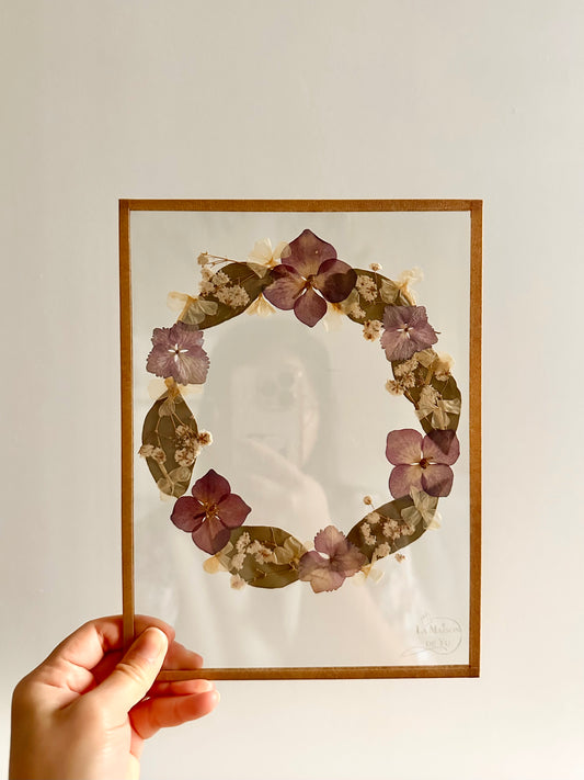 Couronne de fleurs  - Herbier minimaliste n°46 - 18x24 cm