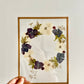 Couronne de fleurs  - Herbier minimaliste n°51 - 18x24 cm