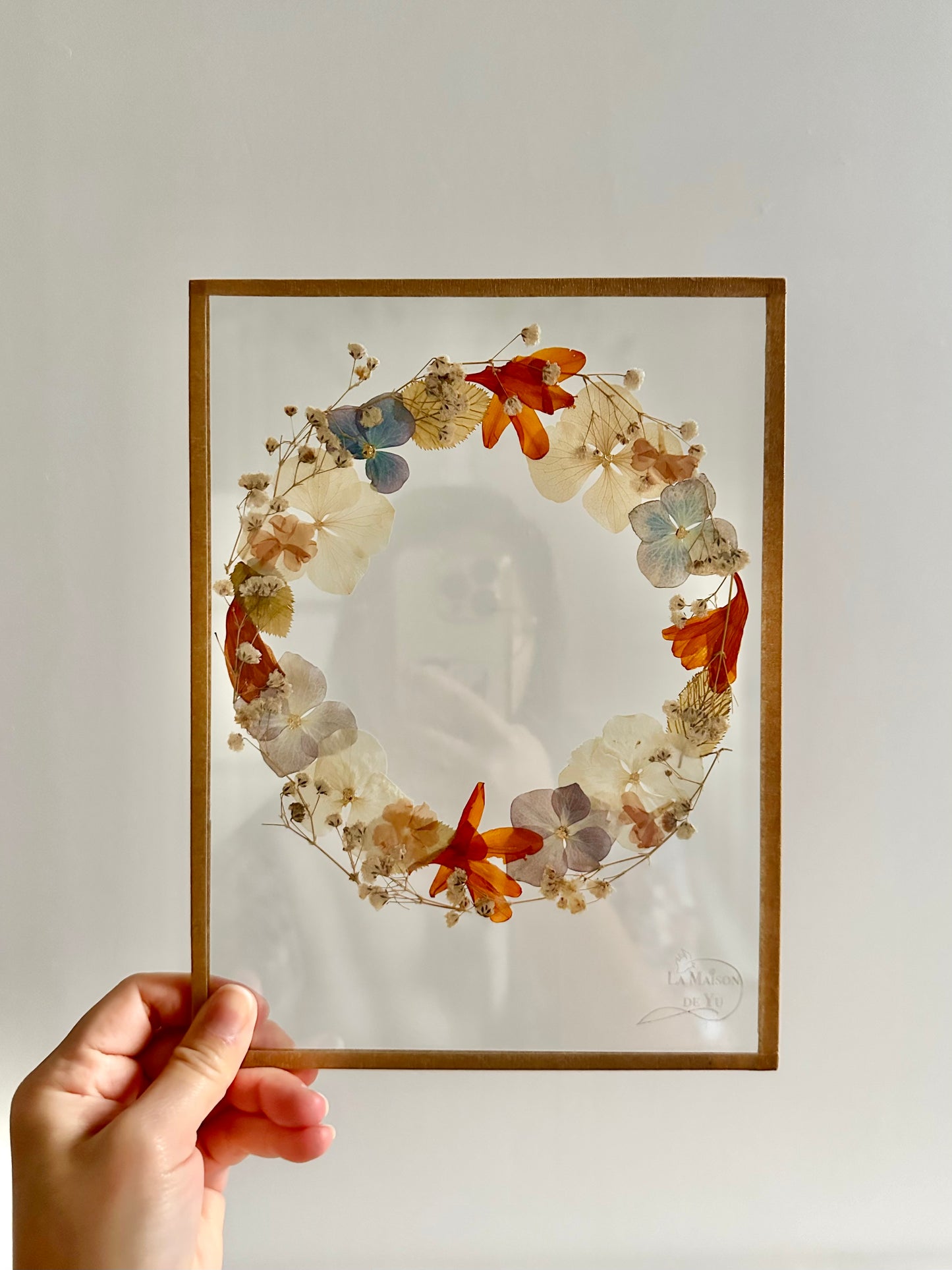 Couronne de fleurs  - Herbier minimaliste n°44 - 18x24 cm