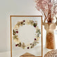 Couronne de fleurs  - Herbier minimaliste n°27 - 18x24 cm