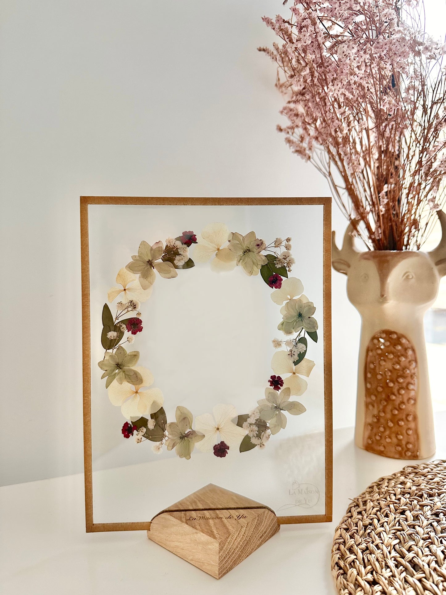 Couronne de fleurs  - Herbier minimaliste n°27 - 18x24 cm
