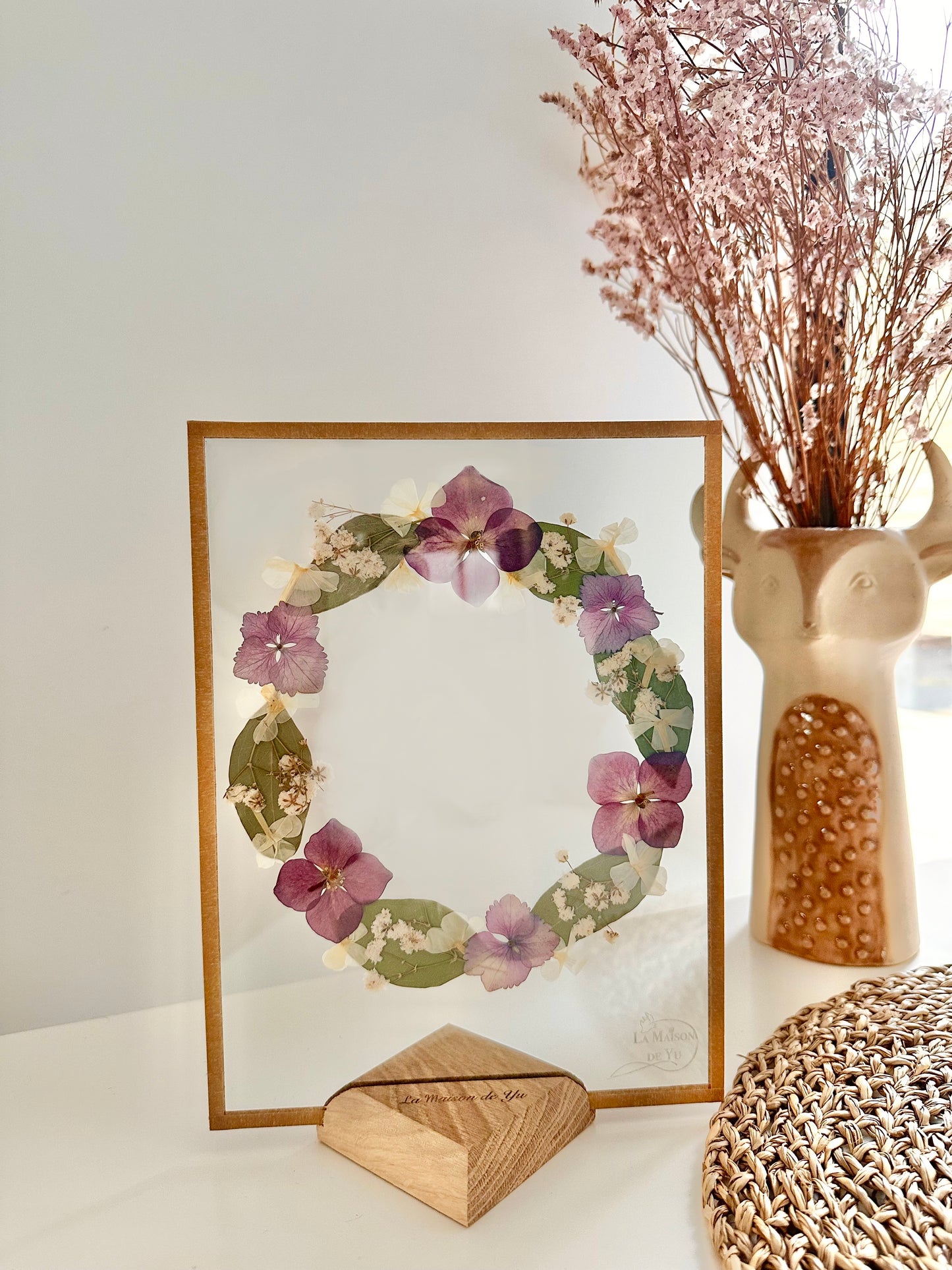 Couronne de fleurs  - Herbier minimaliste n°31 - 18x24 cm