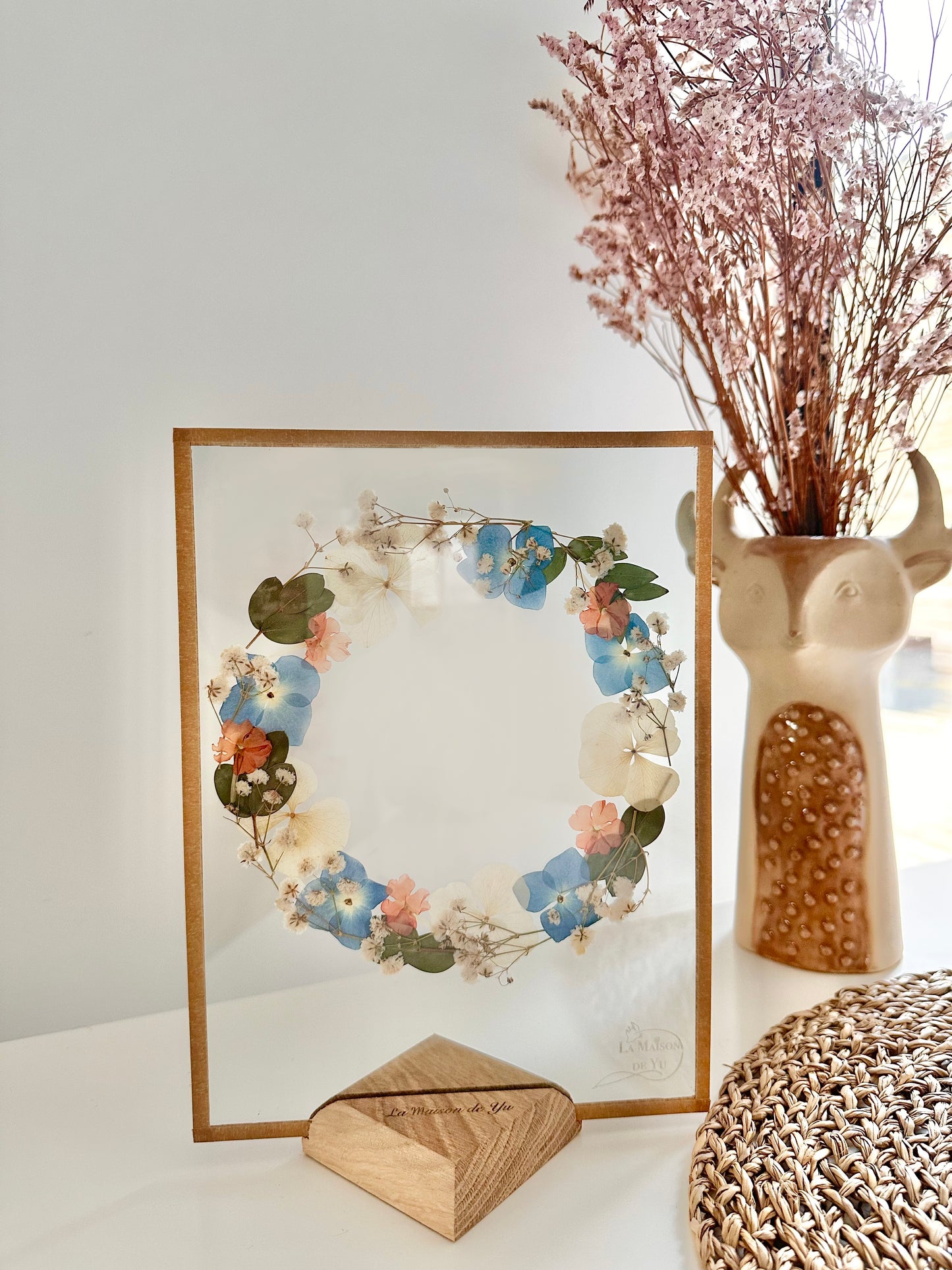 Couronne de fleurs  - Herbier minimaliste n°32 - 18x24 cm