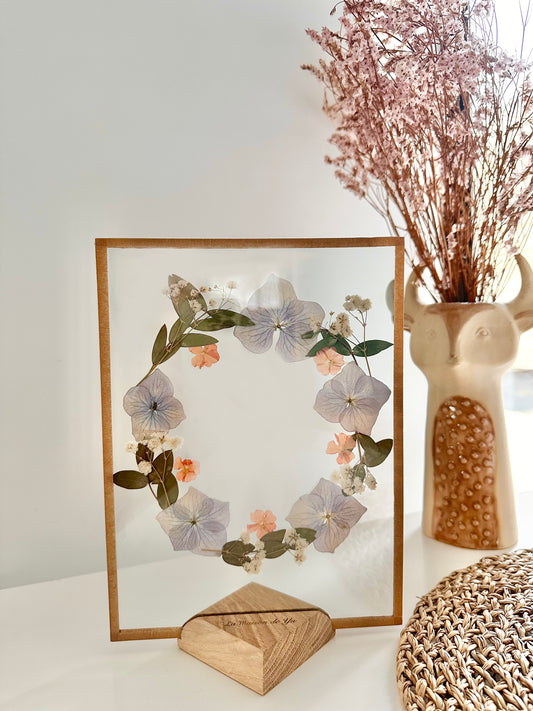 Couronne de fleurs  - Herbier minimaliste n°35 - 18x24 cm