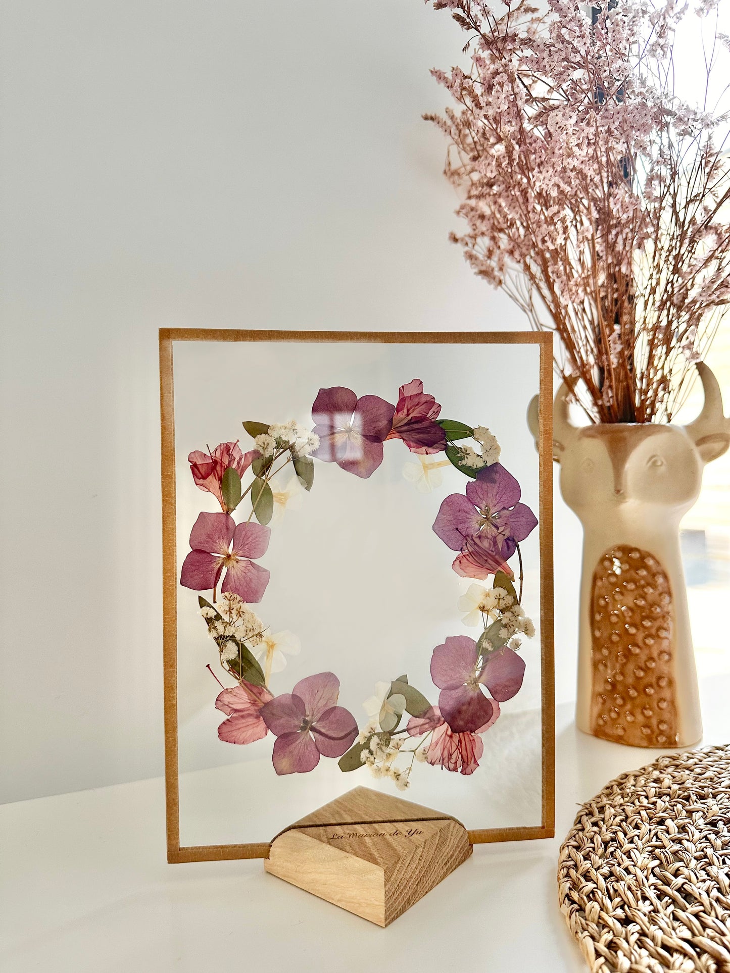 Couronne de fleurs  - Herbier minimaliste n°33 - 18x24 cm