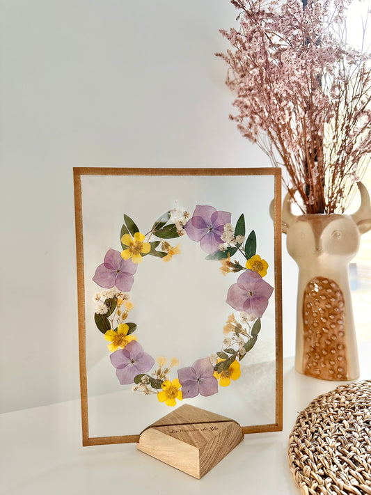 Couronne de fleurs  - Herbier minimaliste n°37 - 18x24 cm