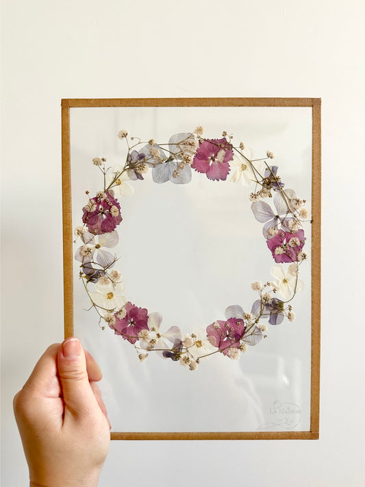 Couronne de fleurs  - Herbier minimaliste n°28 - 18x24 cm