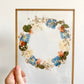 Couronne de fleurs  - Herbier minimaliste n°32 - 18x24 cm