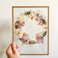 Couronne de fleurs  - Herbier minimaliste n°36 - 18x24 cm