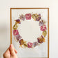 Couronne de fleurs  - Herbier minimaliste n°34 - 18x24 cm
