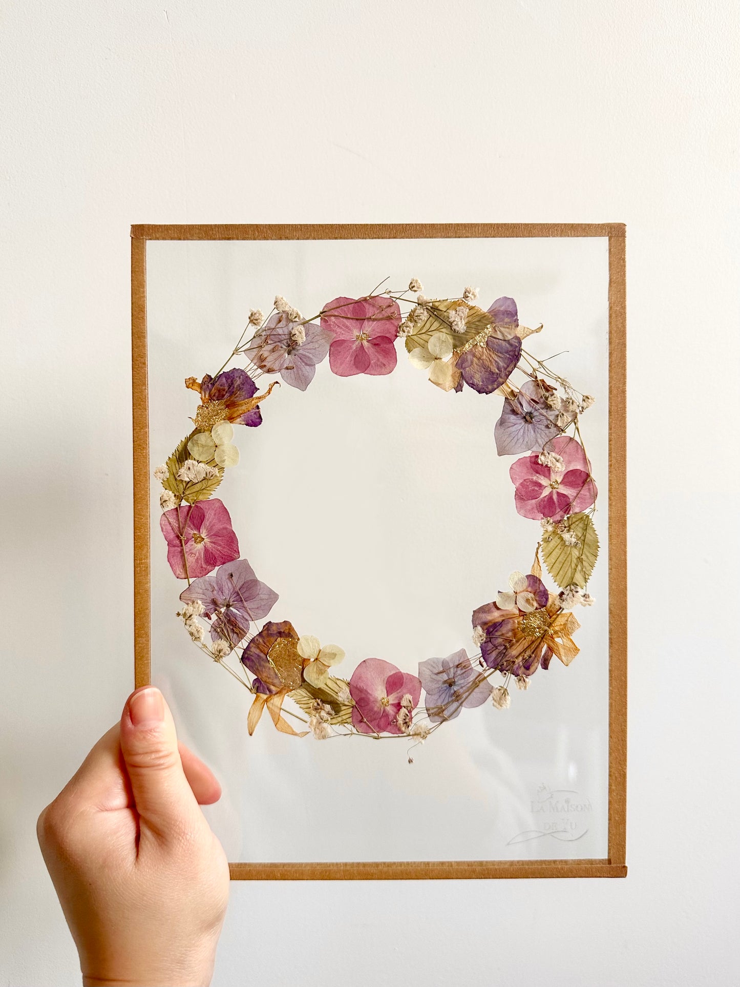 Couronne de fleurs  - Herbier minimaliste n°34 - 18x24 cm